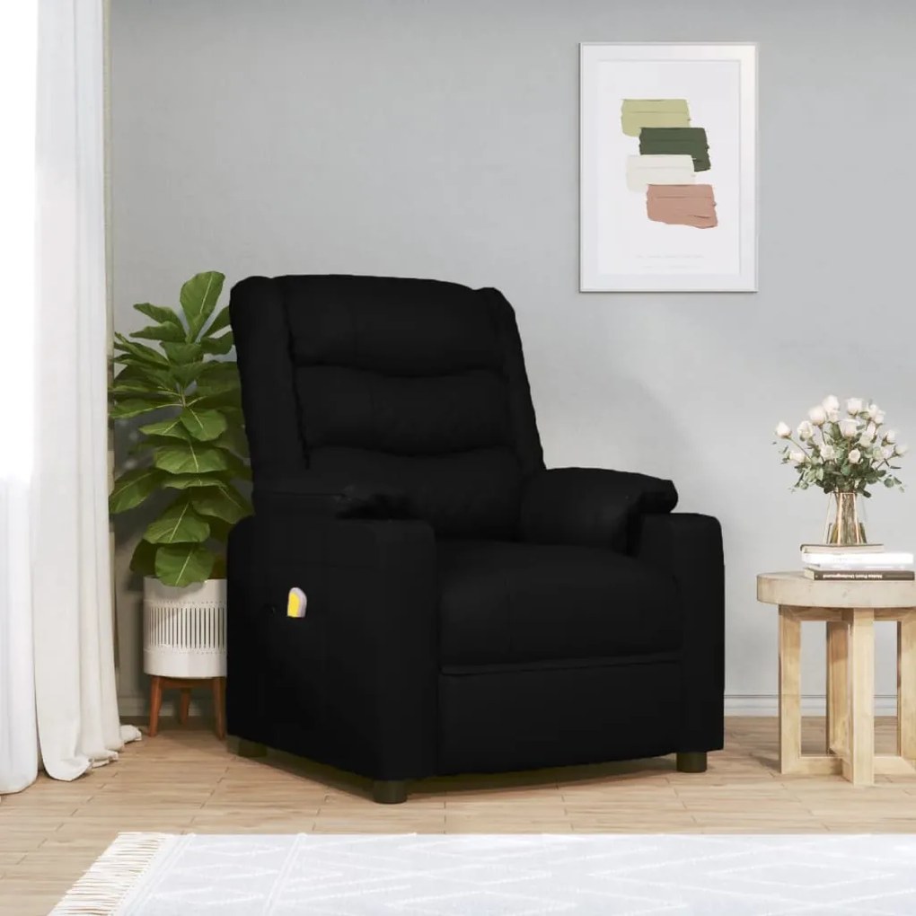 348049 vidaXL Poltrona de massagens couro artificial preto
