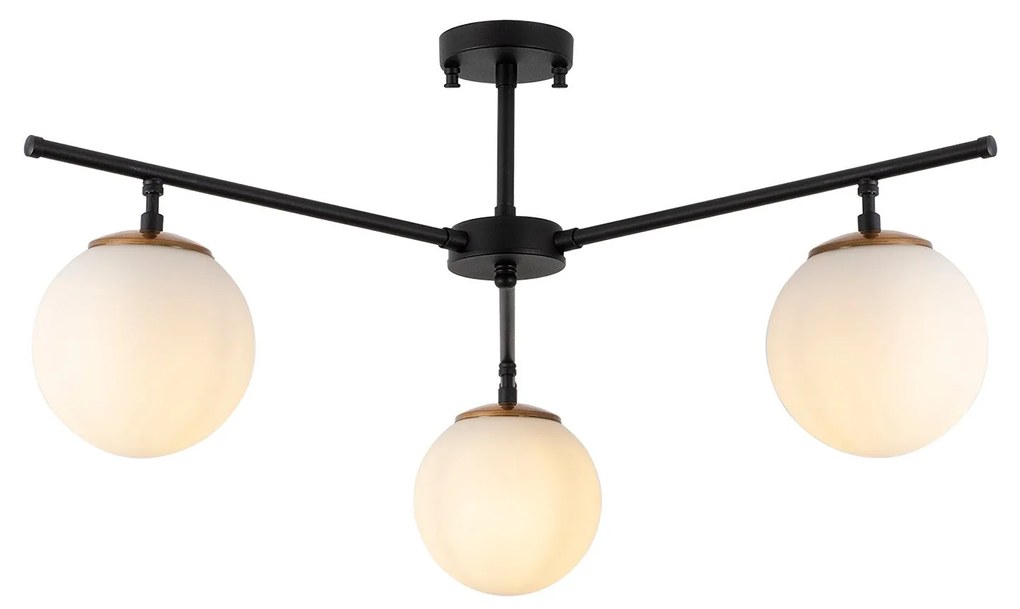 Candeeiro Suspenso Atmaca – Preto, Dourado e Branco – 70 x 70 cm