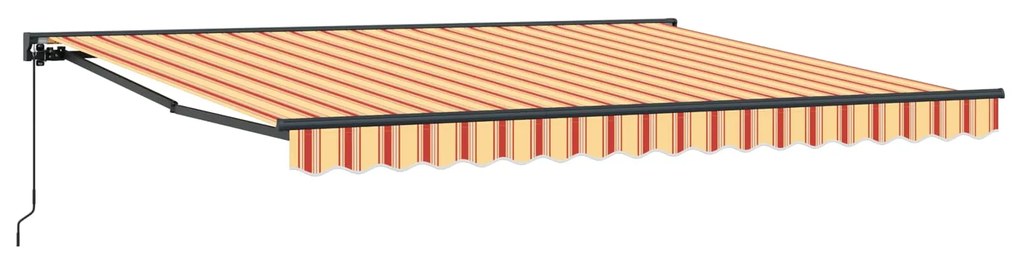 vidaXL Toldo Retrátil Manual Multicolor 400 × 300 cm Poliéster e Metal