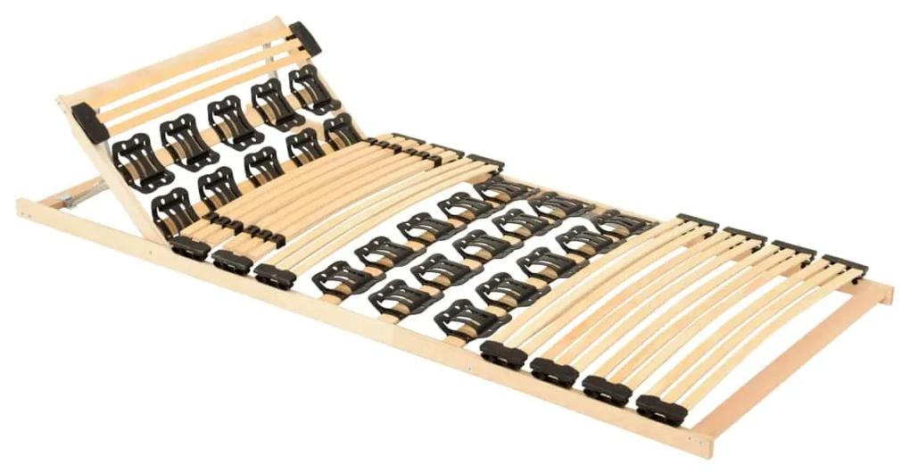 Estrutura de cama com 38 ripas e cabeceira ajustável 90x200 cm
