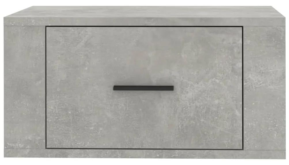Mesa de cabeceira de parede 50x36x25 cm cinzento cimento