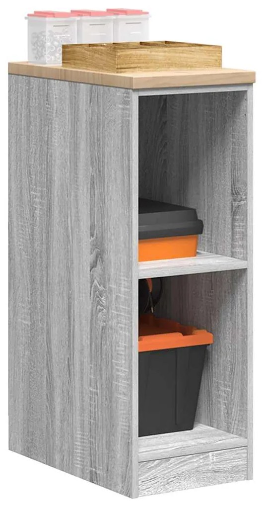 Armário de arrumação de garagem cinzento sonoma 30x51x85 cm