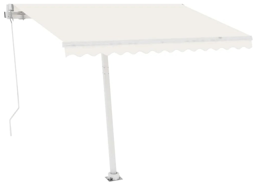 Toldo retrátil manual com LED 350x250 cm cor creme