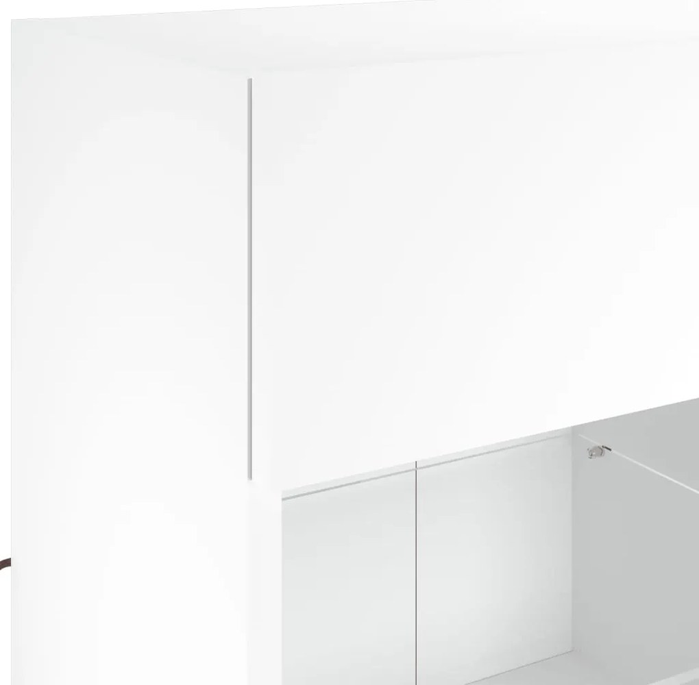 Móvel de parede para TV com luzes LED 78,5x30x60,5 cm branco