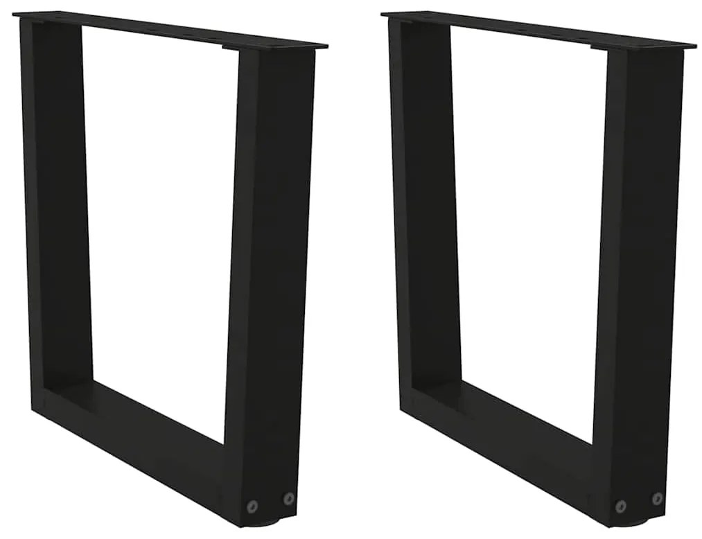 vidaXL Pés para mesa de centro em V 2 peças preto 60x(42-43,3) cm aço
