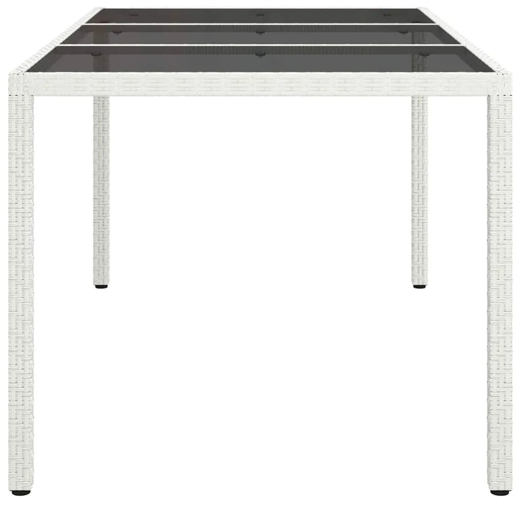 Mesa de Jantar de Jardim Branca 150x90x75 cm Rattan Sintético