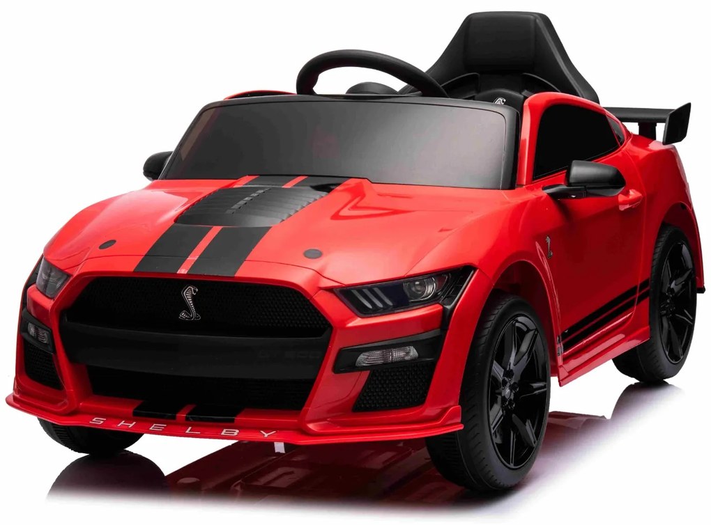 Carro elétrico para crianças Ford Shelby Mustang GT 500 Controlo remoto 2,4 GHz, Entrada USB, Luzes LED, Motor 2 x 30W, Licença ORIGINAL Vermelho