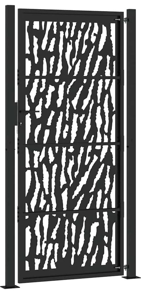 Portão de jardim 105x205 cm projeto de traço de aço preto