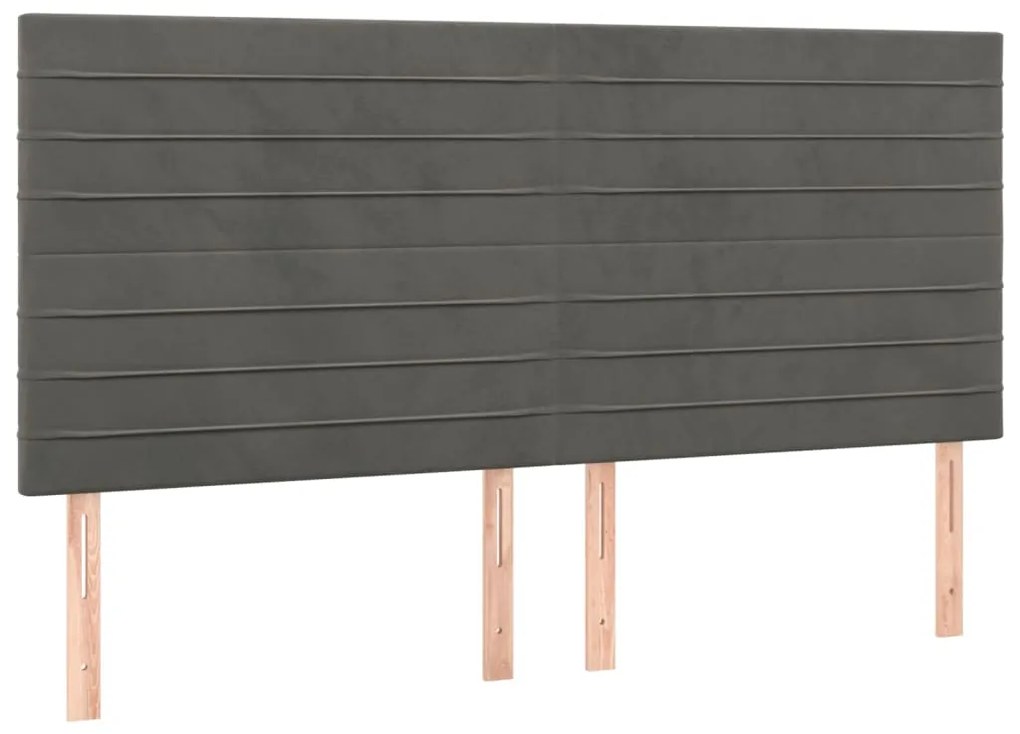 Estrutura de cama sem colchão 160x200 cm veludo cinzento-escuro