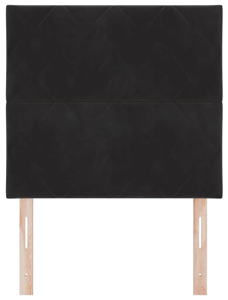 Cabeceira LED Blocos de Diamante Preto 100 cm Veludo