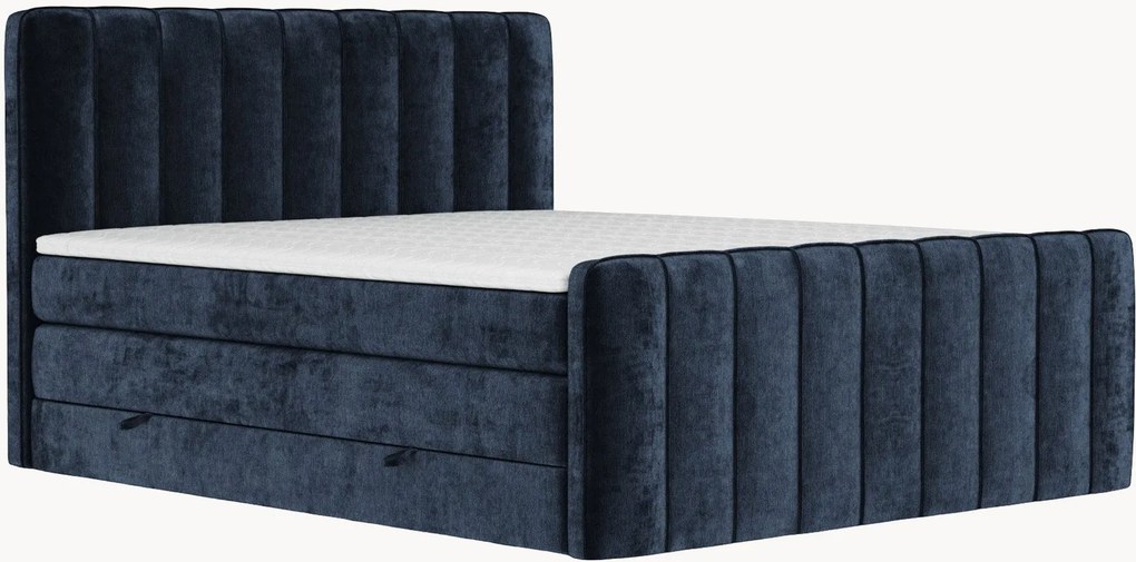 Cama divã em chenille artesanal com arrumação Novara, H4