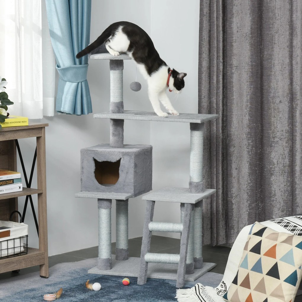 PawHut Árvore Arranhadora para Gatos Torre de Escalada com Plataformas