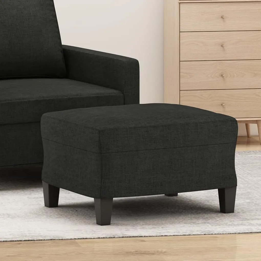 vidaXL Apoio de pés 60x50x41 cm tecido preto