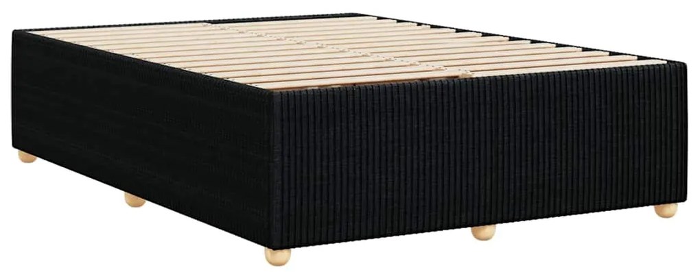 Estrutura de cama sem colchão 160x200 cm tecido preto