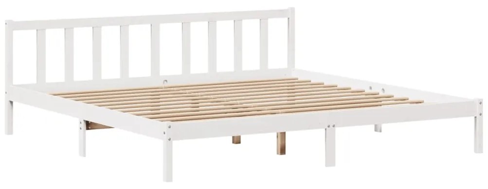 Cama sem colchão 180x200 cm madeira de pinho maciça branco