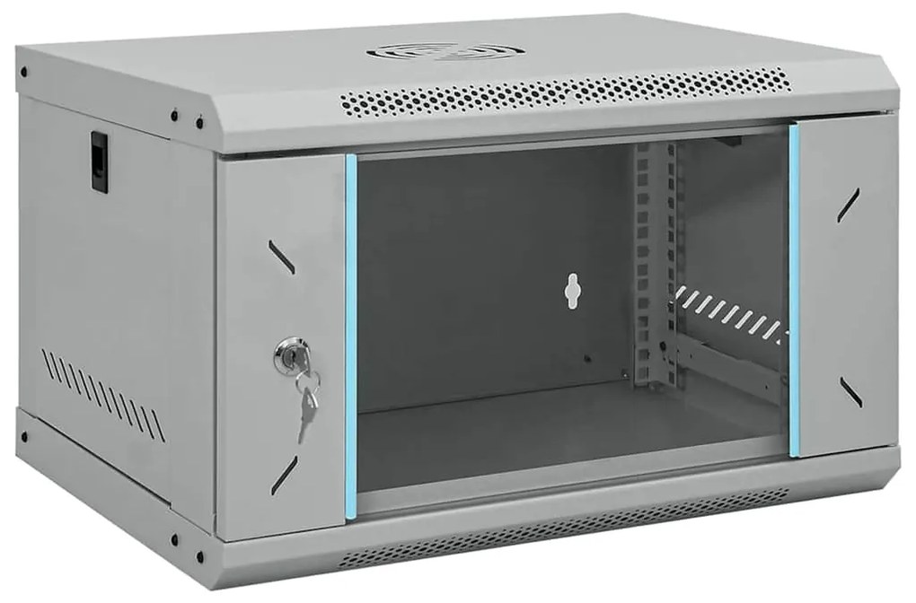 vidaXL Armário de Rede com armazenamento Cinzeto 53 x 45 x 30 cm Aço