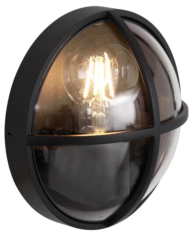 Candeeiro de Parede Exterior Preto Redondo IP65 - Target
