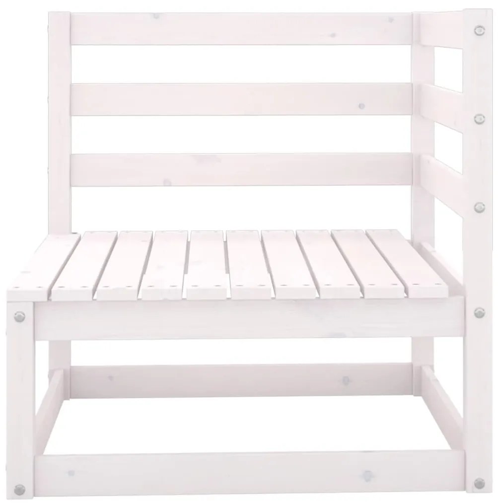 Sofá de jardim 2 lugares com almofadões pinho maciço branco