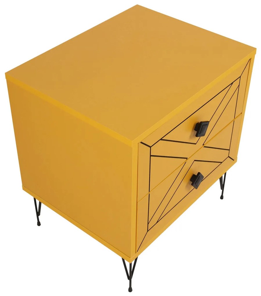 Mesa de Cabeceira Luna – Amarela – 50x55x40 cm