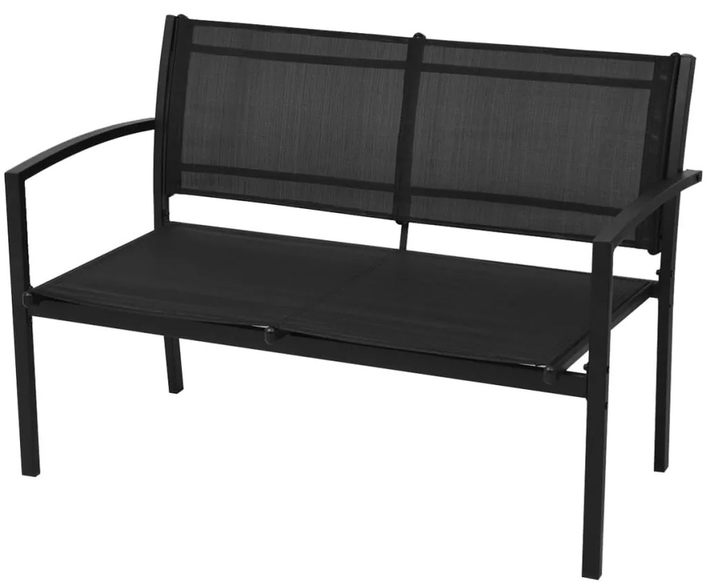 4 pcs conjunto lounge para jardim textilene preto