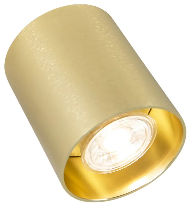 Foco embutido de design dourado GU10 50mm - Tubo Design,Moderno