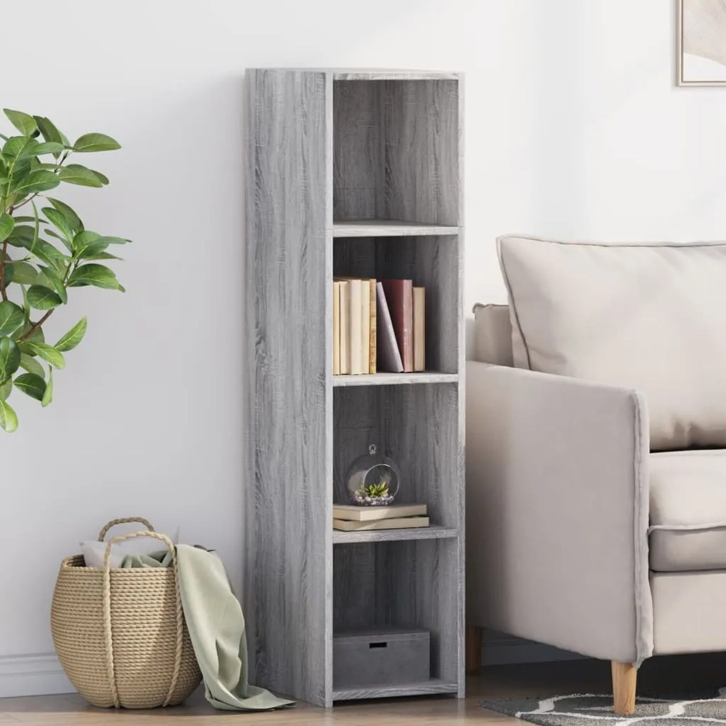 vidaXL Armário alto 30x41x124 cm derivados de madeira sonoma cinza