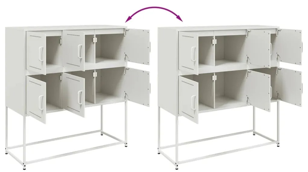 Aparador 100,5x39x107 cm aço branco