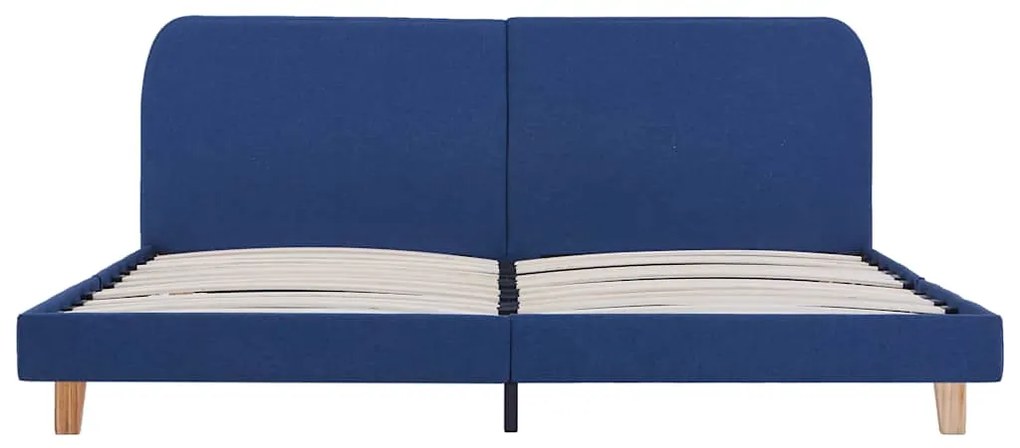 Estrutura de cama sem colchão 150x200 cm tecido azul