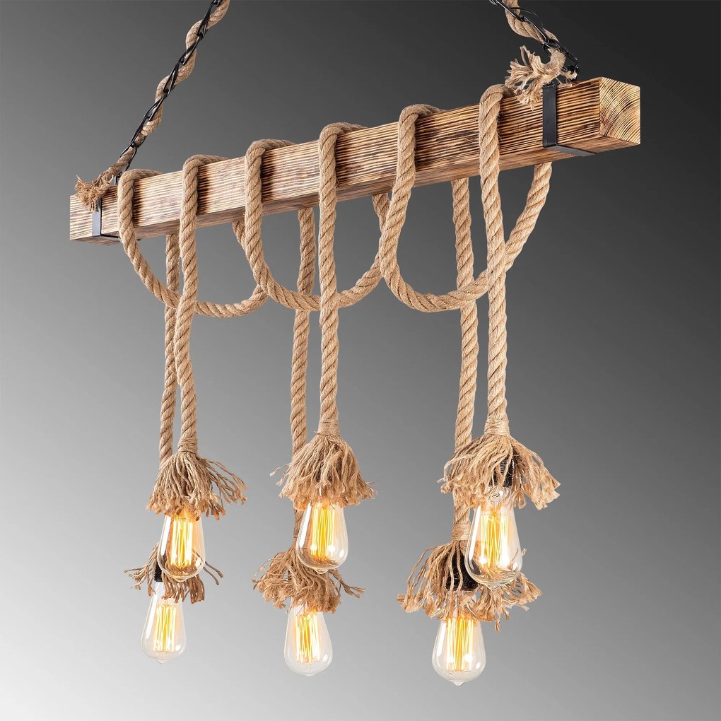 Candeeiro Suspenso Erebos – Madeira – 100 x 7 cm
