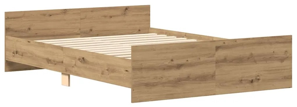 Estrutura de cama sem colchão 140x190 cm carvalho artesanal