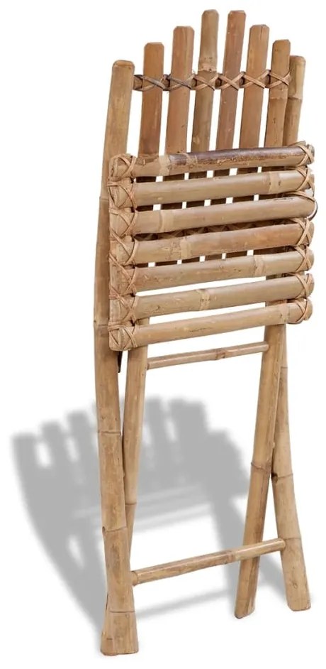 5 pcs conjunto de jantar dobrável p/ exterior bambu