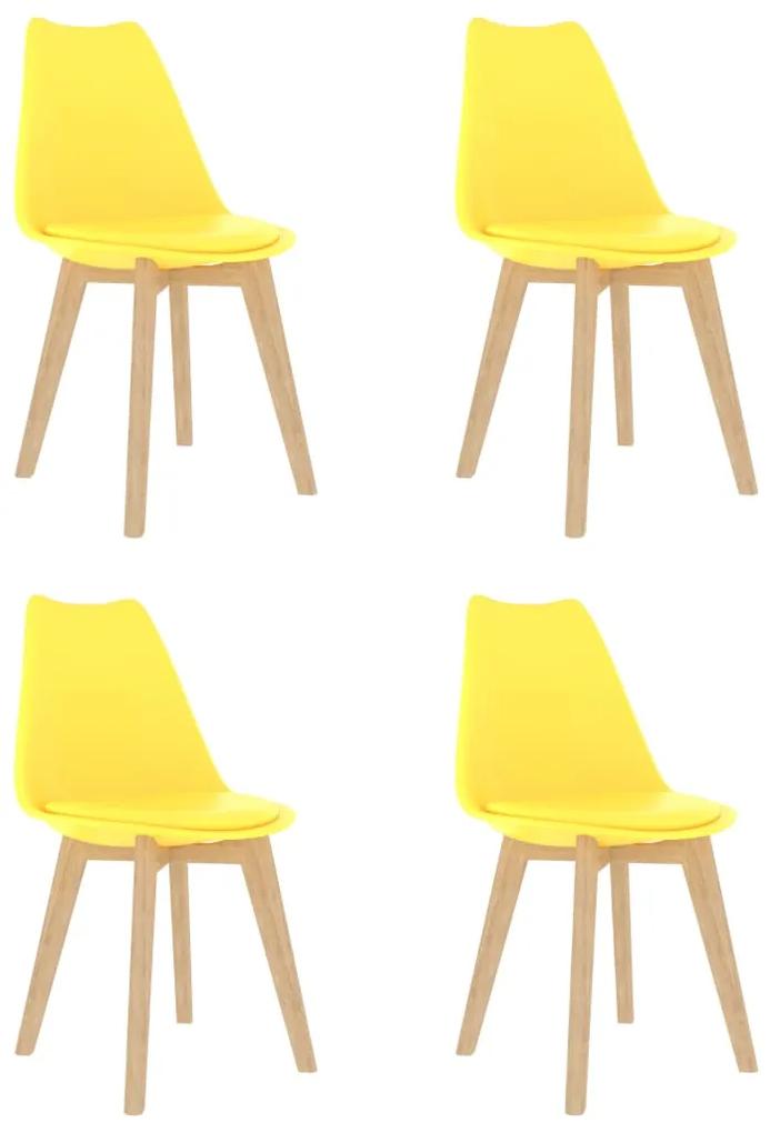 Cadeiras de jantar 4 pcs plástico amarelo