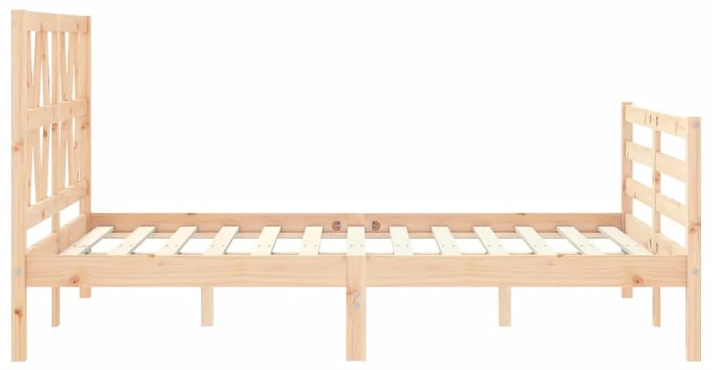 Estrutura de cama com cabeceira 140x200 cm madeira maciça