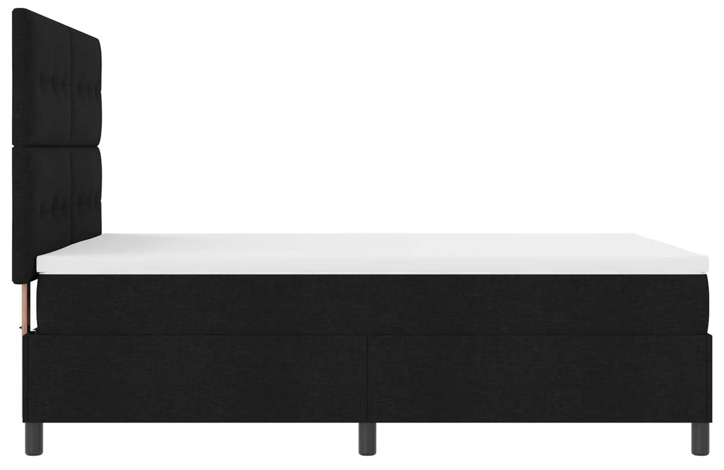 Cama Box com Colchão Preto 140x200 cm Tecido