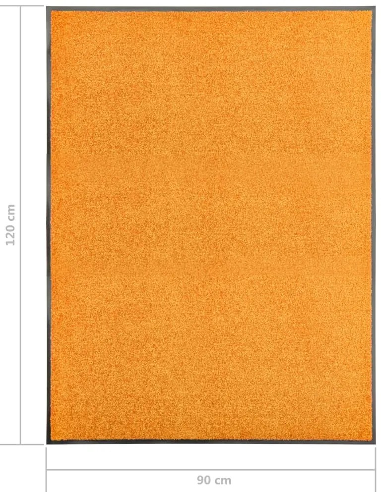 Tapete de porta lavável 90x120 cm laranja