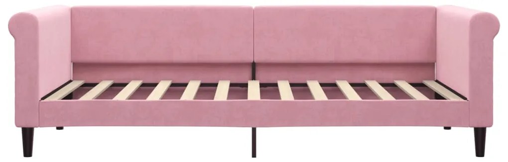 Sofá-cama com gavetão e gavetas 90x200 cm veludo rosa