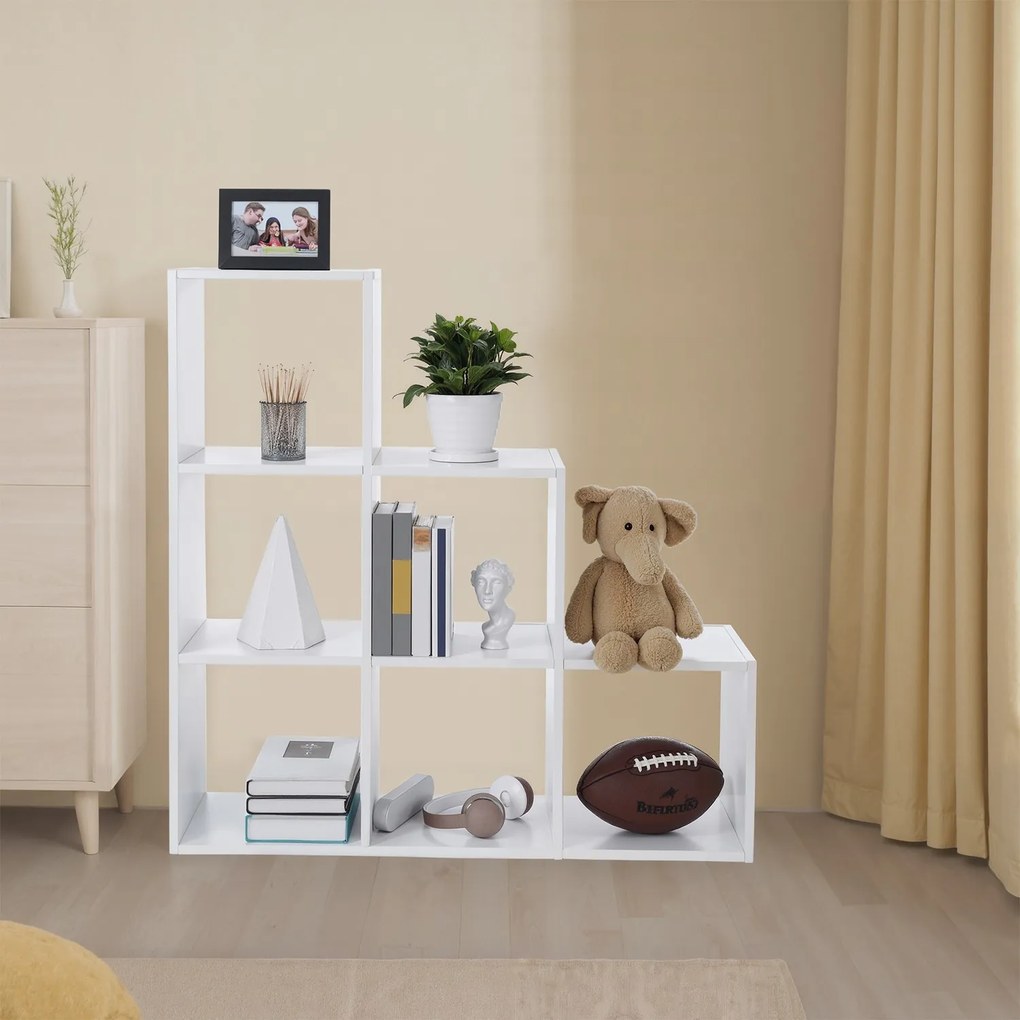Estante com 6 compartimentos de 29 x 97,5 x 97,5 cm branca