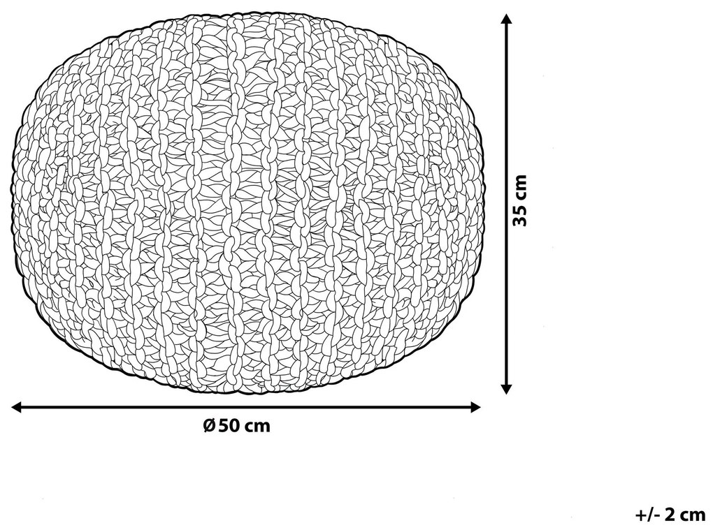 Pufe redondo em tricot cinzento escuro 50 x 35 cm CONRAD Beliani