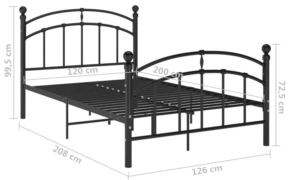 Estrutura de cama 120x200 cm metal preto