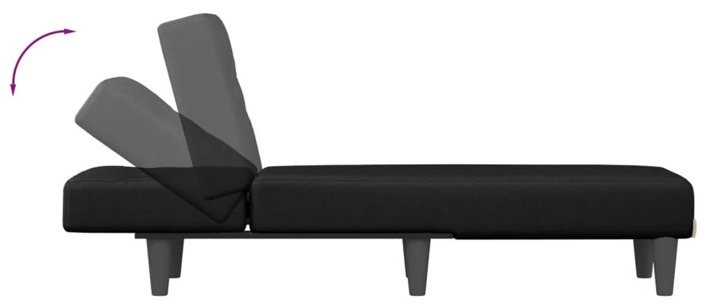 Chaise longue tecido preto