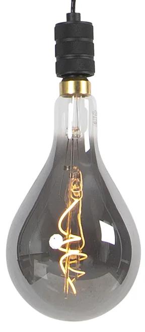 LED Candeeiro suspenso com vidro fumê de filamento em espiral A165 - Cavalux Moderno