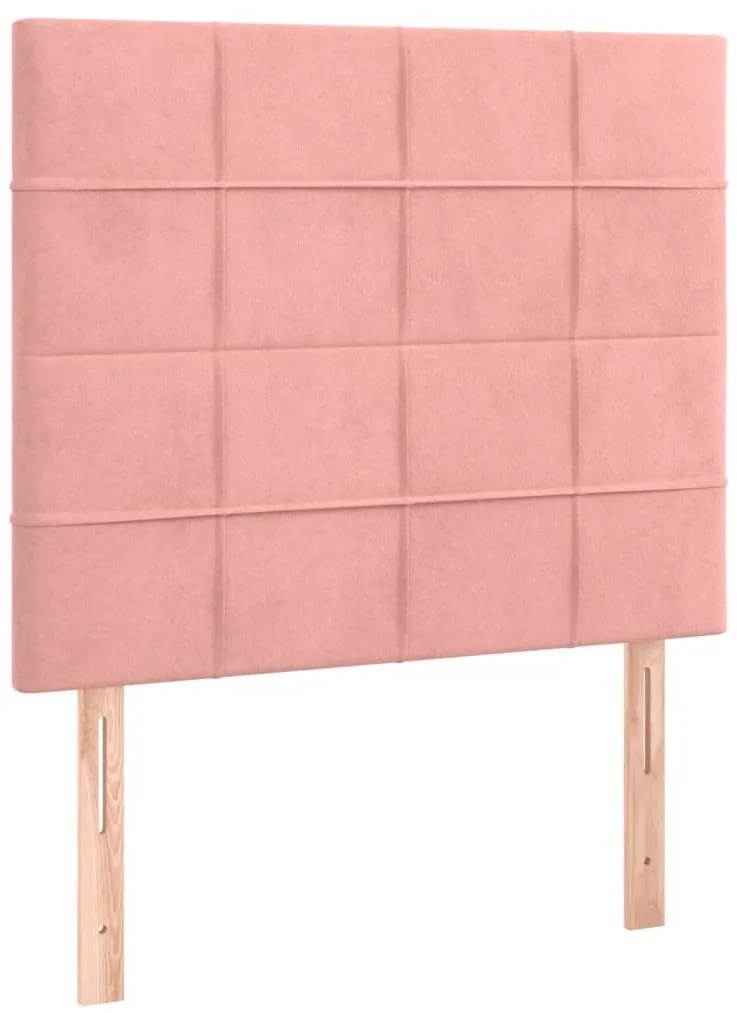 Cama com molas/colchão 90x200 cm veludo rosa