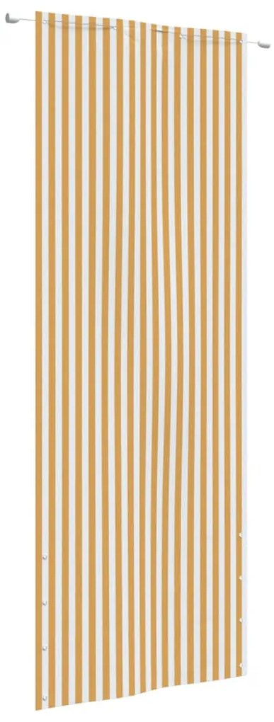 vidaXL Tela de varanda 80x240 cm tecido oxford amarelo e branco