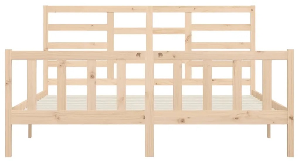 Cama sem colchão 200x200 cm madeira de pinho maciça