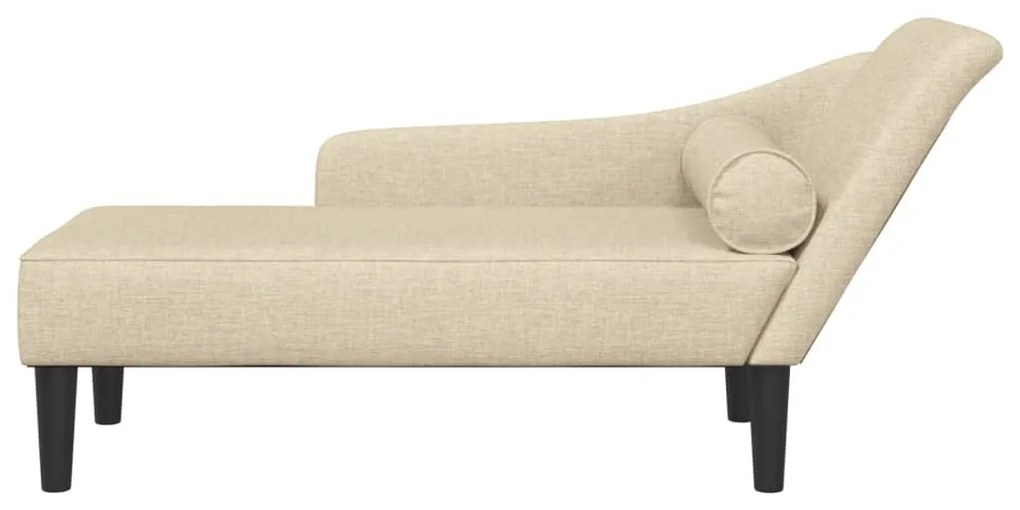 Chaise lounge com almofadões tecido creme