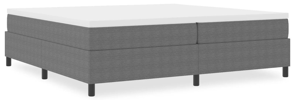 Cama Box VidaXL Cinza Claro 200x200 cm em Tecido de Corduroy