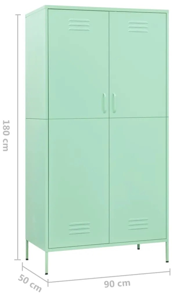 Roupeiro 90x50x180 cm aço verde-hortelã