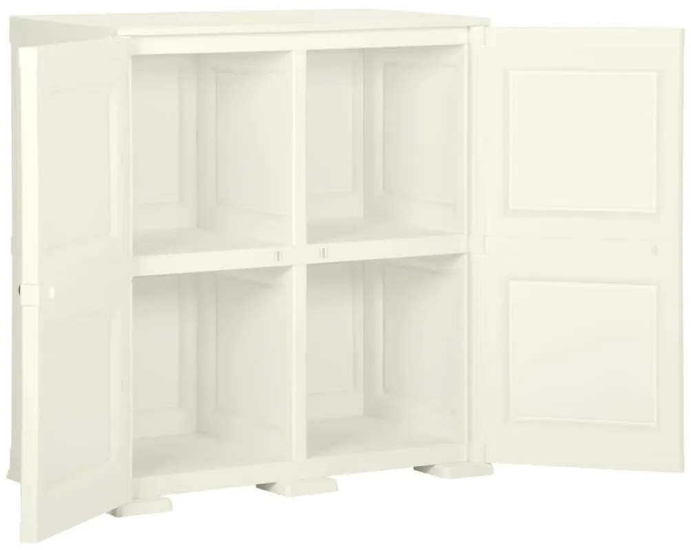 Armário de plástico 79x43x85,5cm design de madeira cor baunilha