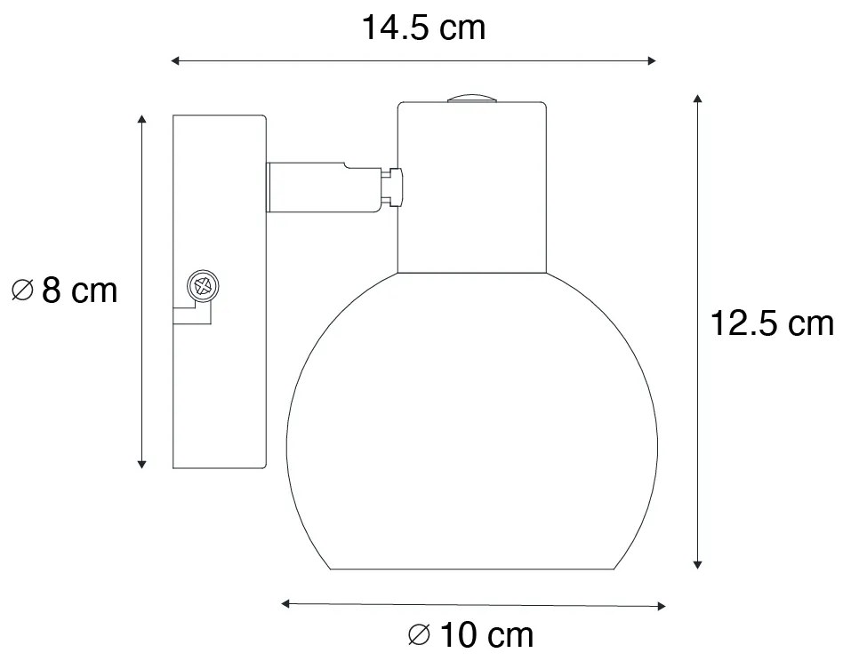 Projetores Art Deco Dourado com Vidro Opalino Ajustável - Anouk Art Deco
