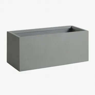 Vaso De Flores Retangular De Cimento Sergio 100 X 40 X 40 Cm & Cinza Claro - Sklum